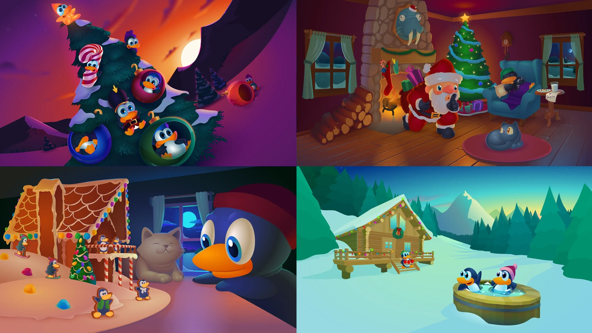 Tux penguin in holidays mode.