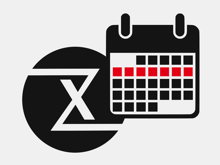 tuxedo x logo and a calendar